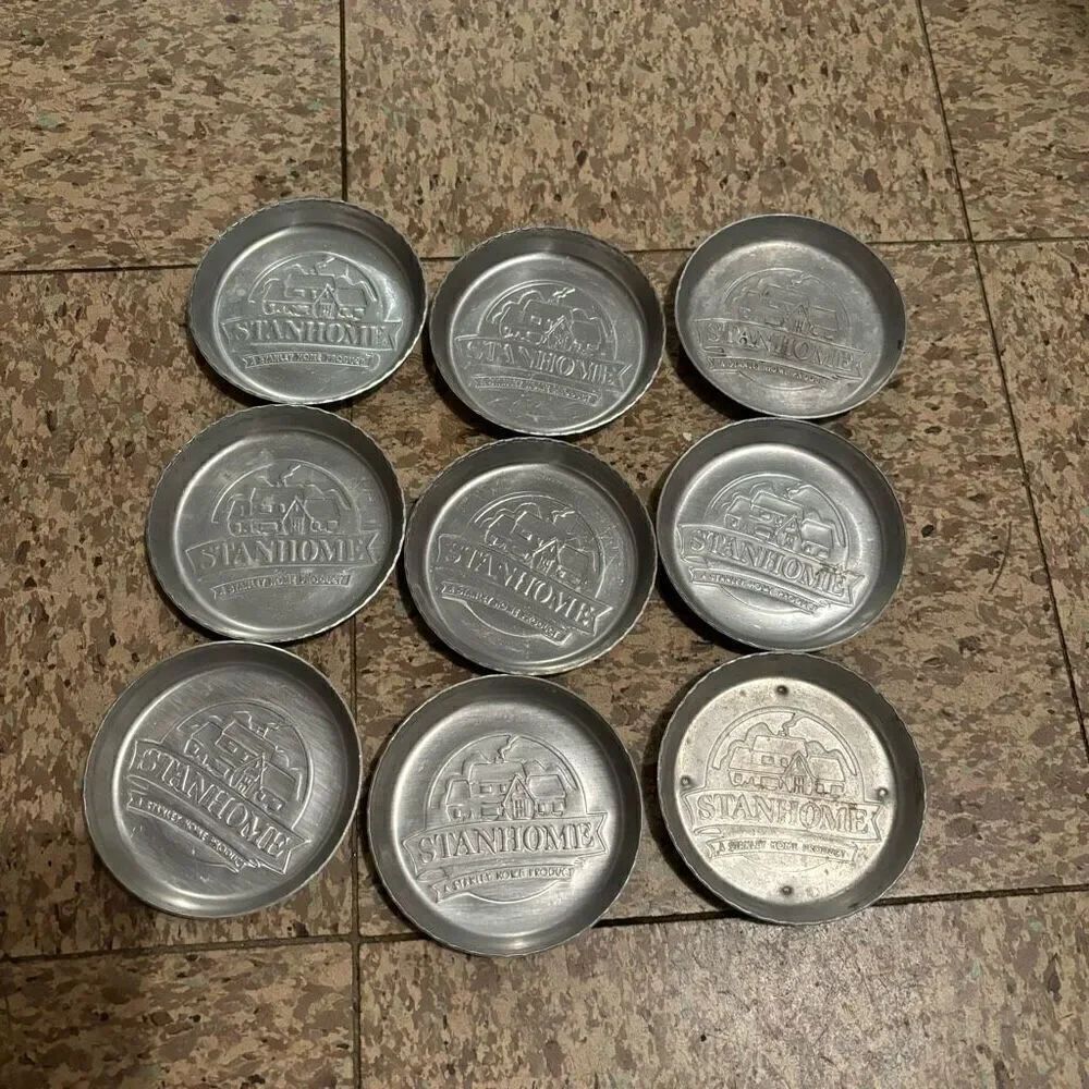 9 Vintage Stanley Home Products STANHOME Aluminum Drink Coasters